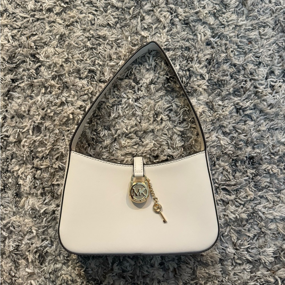 Michael Kors Cream Shoulder Bag with Gold Accent